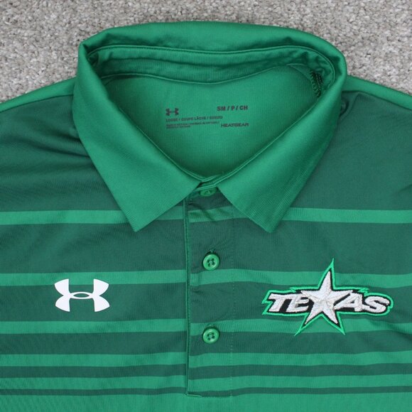 Texas Stars Polo Shirt Adult Small UA Under Armour Green AHL Loose Fit Heatgear - Picture 5 of 13